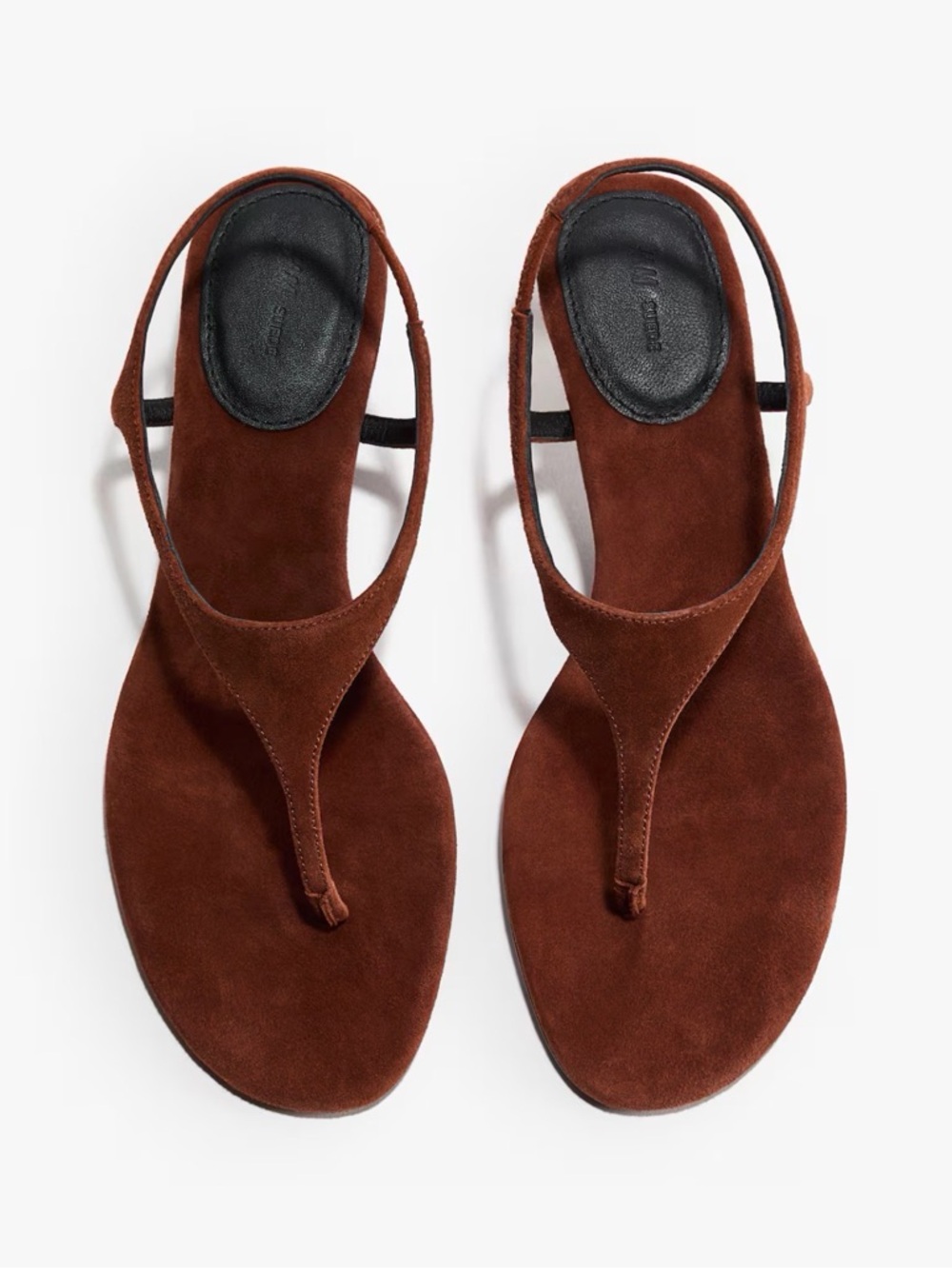 H&M Edition Thong Styled Brown Suede Kitten Heel  Sandal Sizes 7& 8 NWT - Picture 2 of 10
